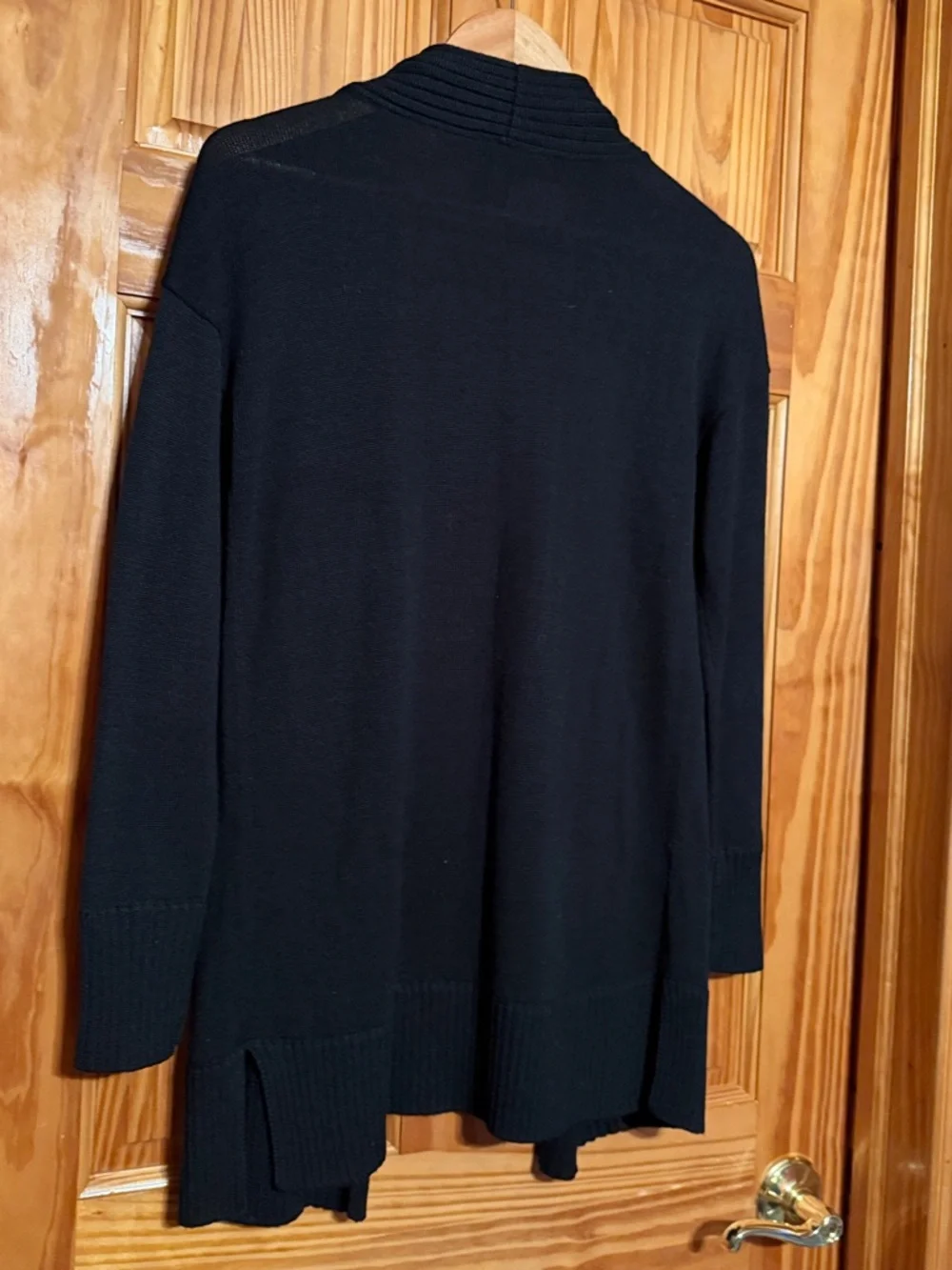 Ann Taylor Black Open-Front Longline Cardigan - Picture 6 of 7